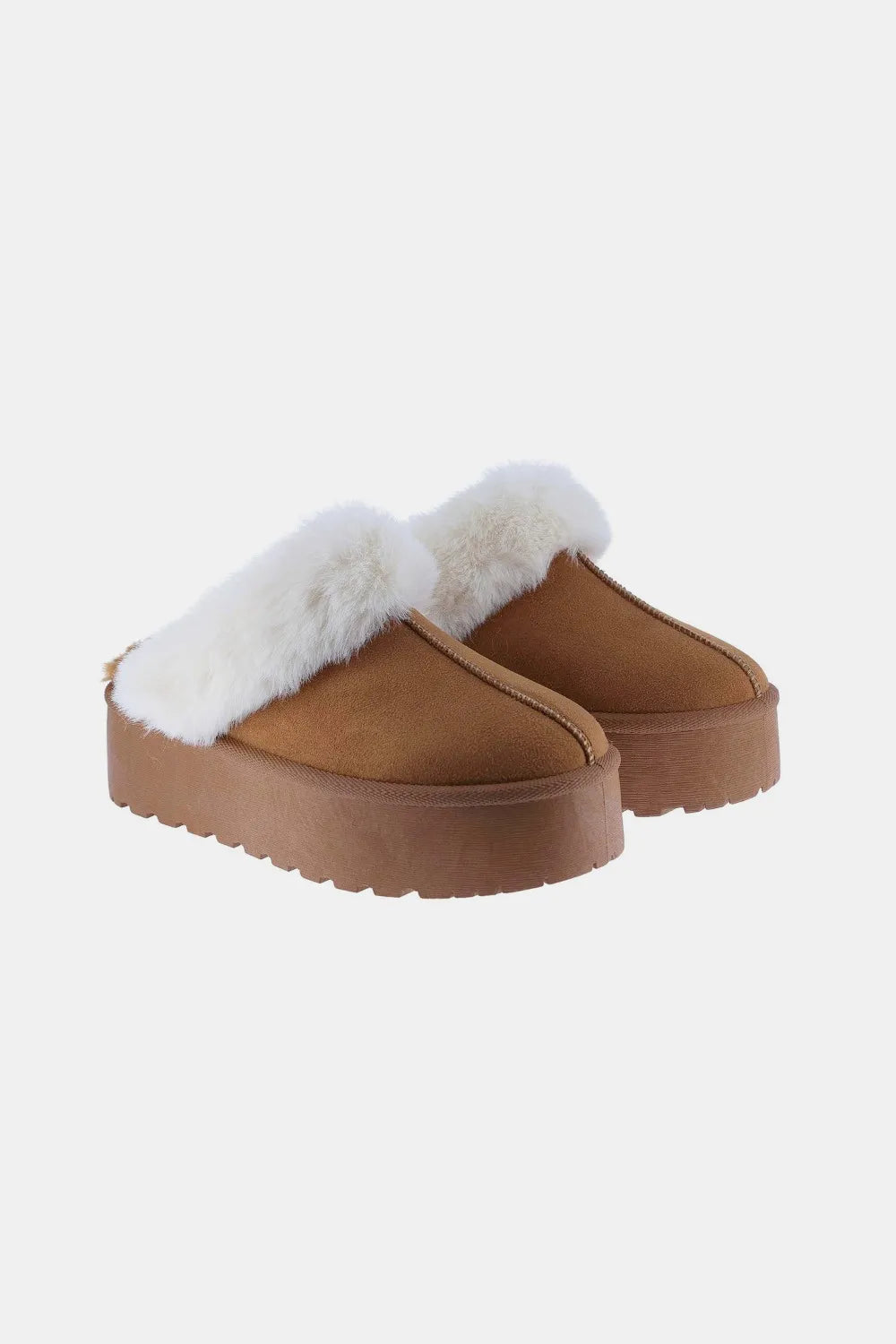Pantuflas de nieve Weeboo con suela gruesa y ribete de piel Imagen secundaria del producto