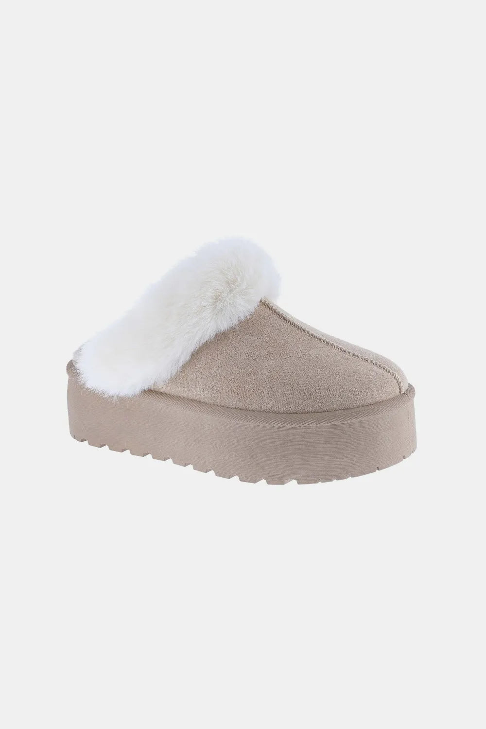 Pantuflas de nieve Weeboo con suela gruesa y ribete de piel Imagen secundaria del producto