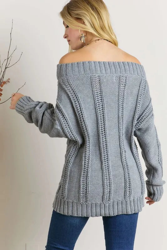 Jersey Adora de punto trenzado con hombros descubiertos Imagen secundaria del producto