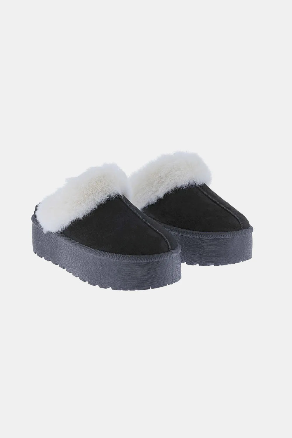 Pantuflas de nieve Weeboo con suela gruesa y ribete de piel Imagen secundaria del producto